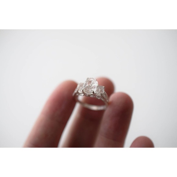 Unique Engagement Ring, Diamond Ring, raw stone ring, Anniversary Ring, - Picture 3 of 5